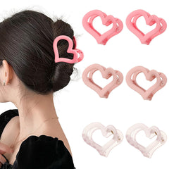 Ufgin front view of pink heart clip showing cute shape and secure hold
