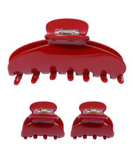 Ufgin red acetate front packaging showing three hair clips and brand