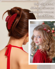 Ufgin red acetate clip in hair lifestyle photo demonstrating secure style