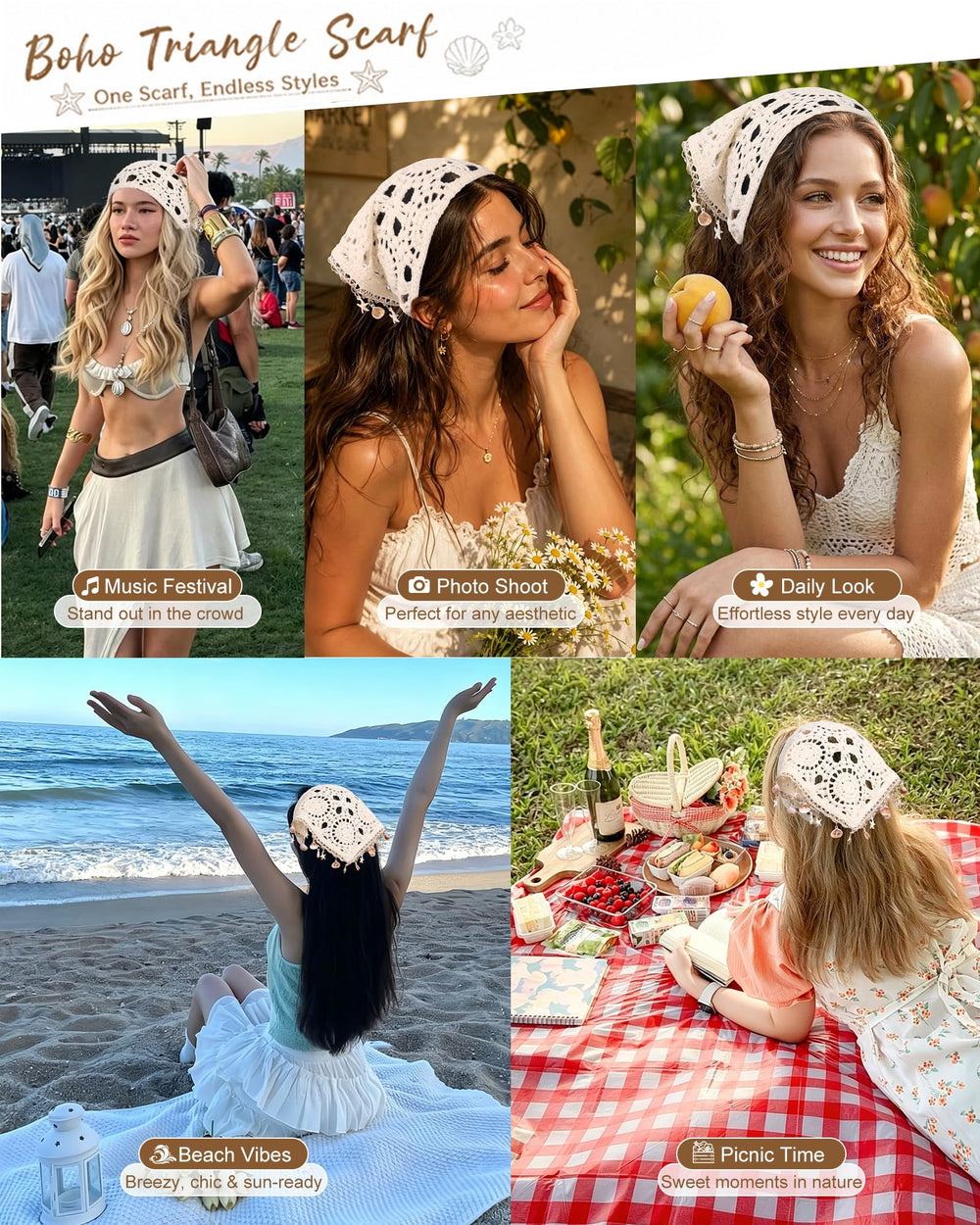 Ufgin worn as a forehead band on model for stylish cooling comfort