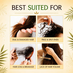 model applying UFNA oil to scalp to nourish roots and reduce dryness