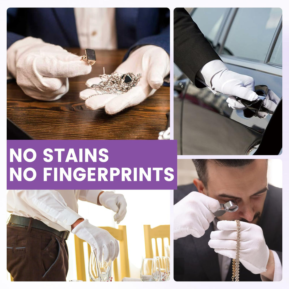 UGODAR gloves handling silver coin preventing fingerprints and smudges