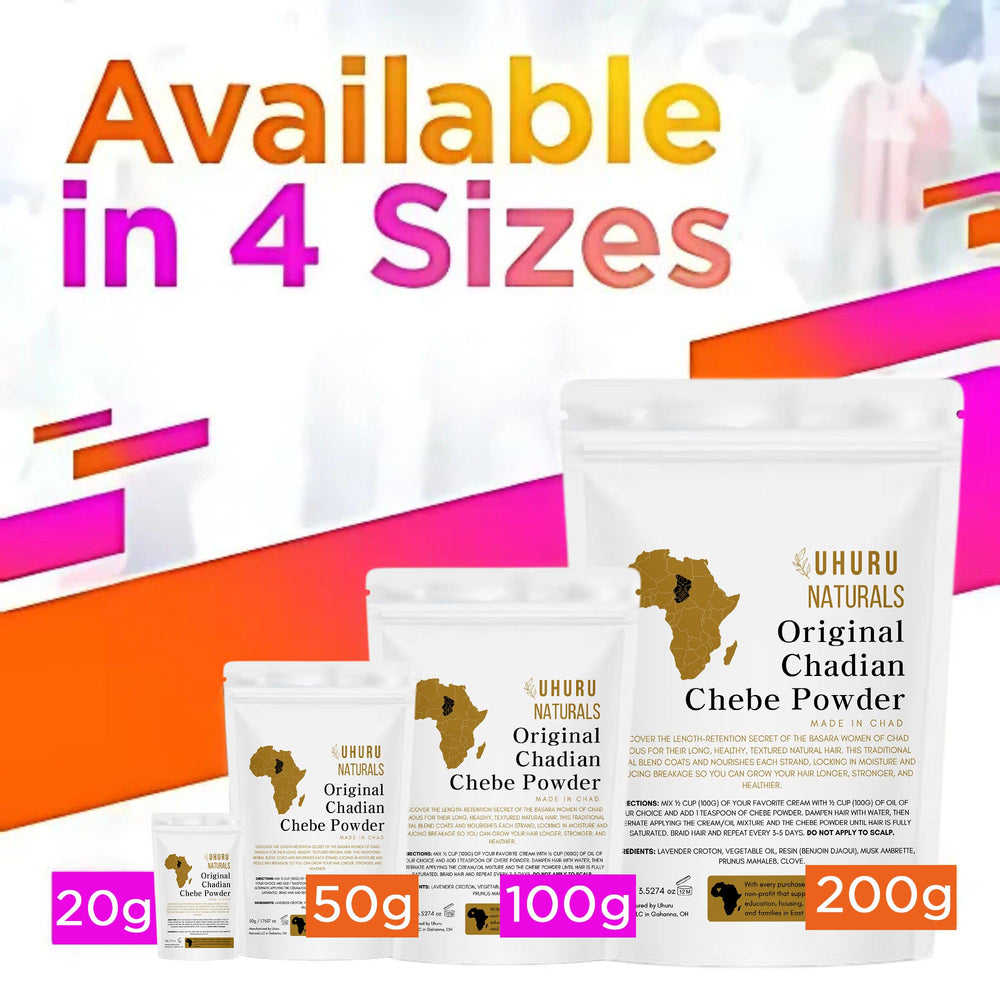 Uhuru Naturals ChadianChebe being scooped into hand for easy application benefit