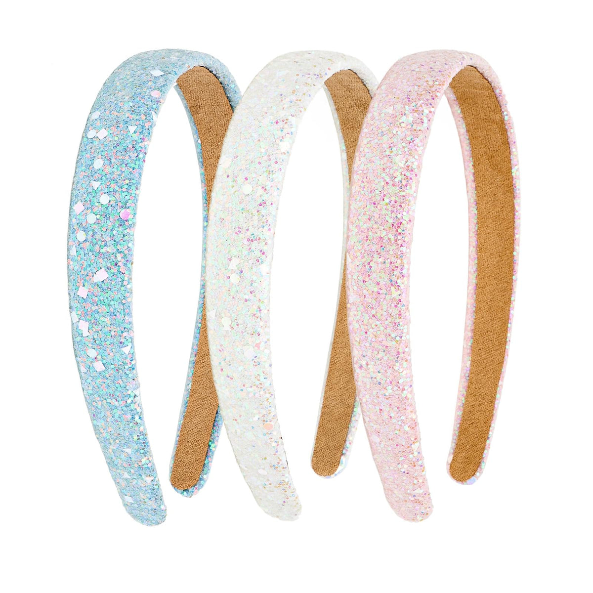 Uintoon front packaging showing three glitter headbands and bright colors