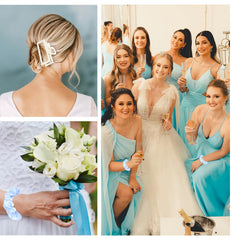 Uintoon clip and scrunchie used in hair showing styled-ready appearance