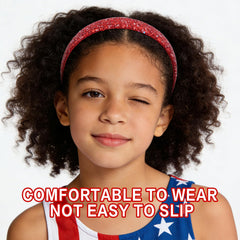 Uintoon headband on model showing size and flexible fit for girls
