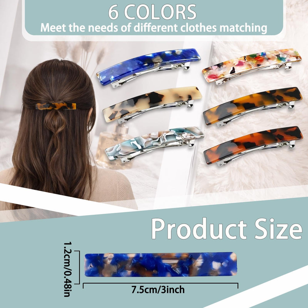UKSKS barrettes clipped into hair side profile demonstrating tidy half-up style and sleek look