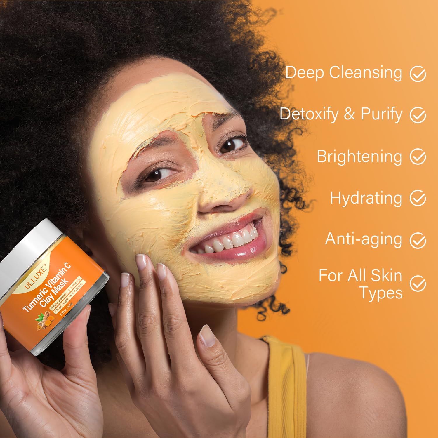 ulluxe applied on cheek demonstrating even coverage and pore cleansing