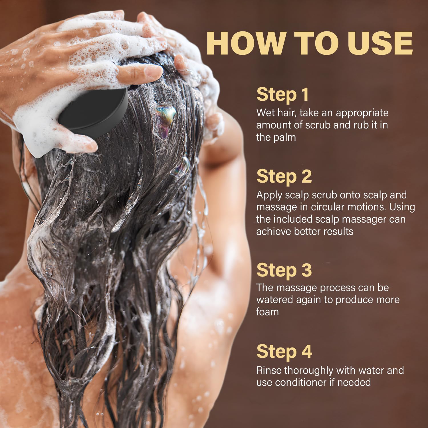 ulluxe lifestyle shower scene showing refreshing minty scalp experience