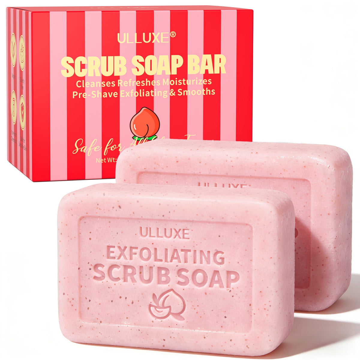 ulluxe peach bar front packaging showing brand and peach scent benefit