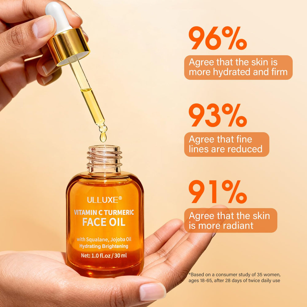 ulluxe size comparison with hand, illustrates 1 fl oz portability benefit