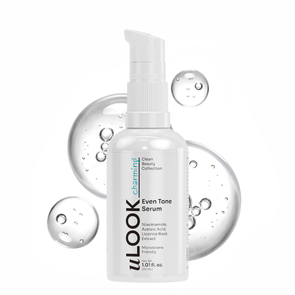 uLOOK front bottle showing clean design and compact 30 mL size
