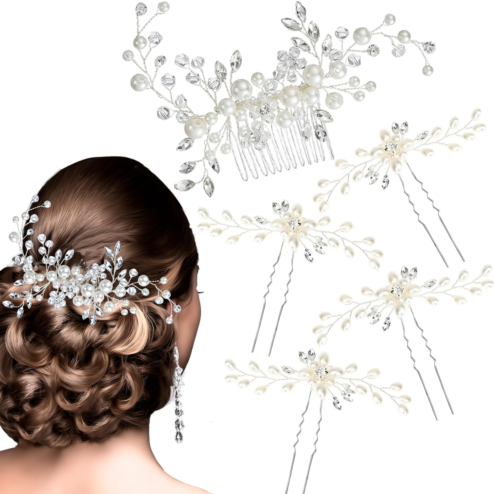 ULTIMUTE front view of comb and pins showing set and packaging for immediate styling