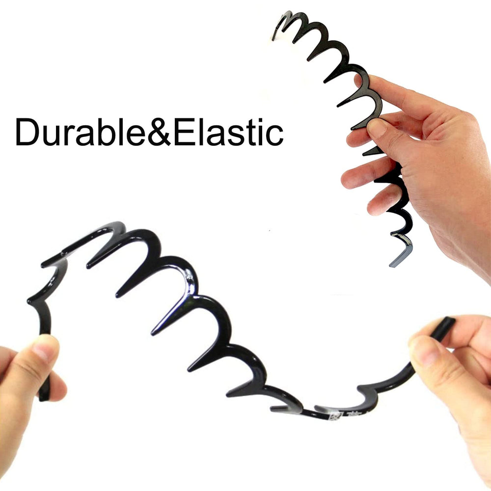 ULTIMUTE woman wearing skinny black headband keeping hair tidy and comfortable all day