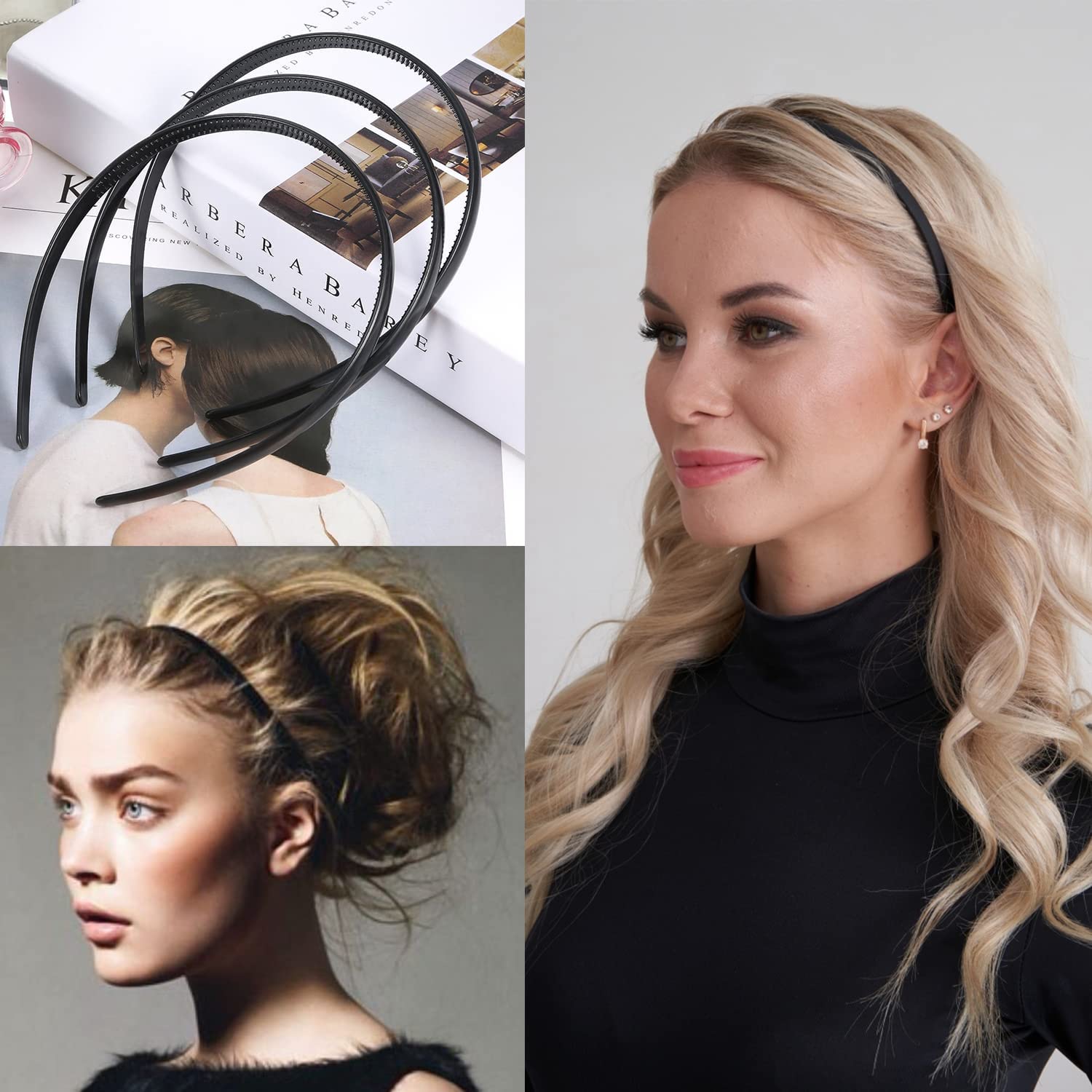 ULTIMUTE headband on long hair keeping strands back and reducing face obstruction