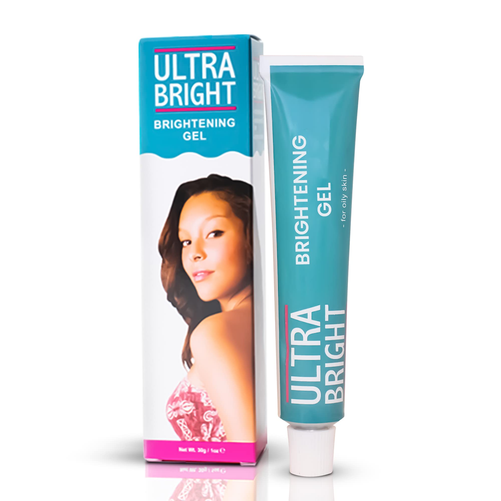ULTRA BRIGHT front bottle showing 1 fl oz packaging and clear gel benefits