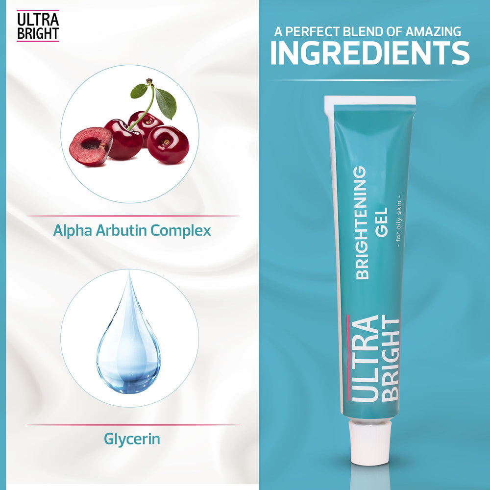 ULTRA BRIGHT open cap with gel texture demonstrating lightweight absorption