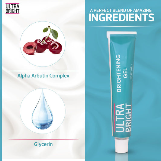 ULTRA BRIGHT open cap with gel texture demonstrating lightweight absorption