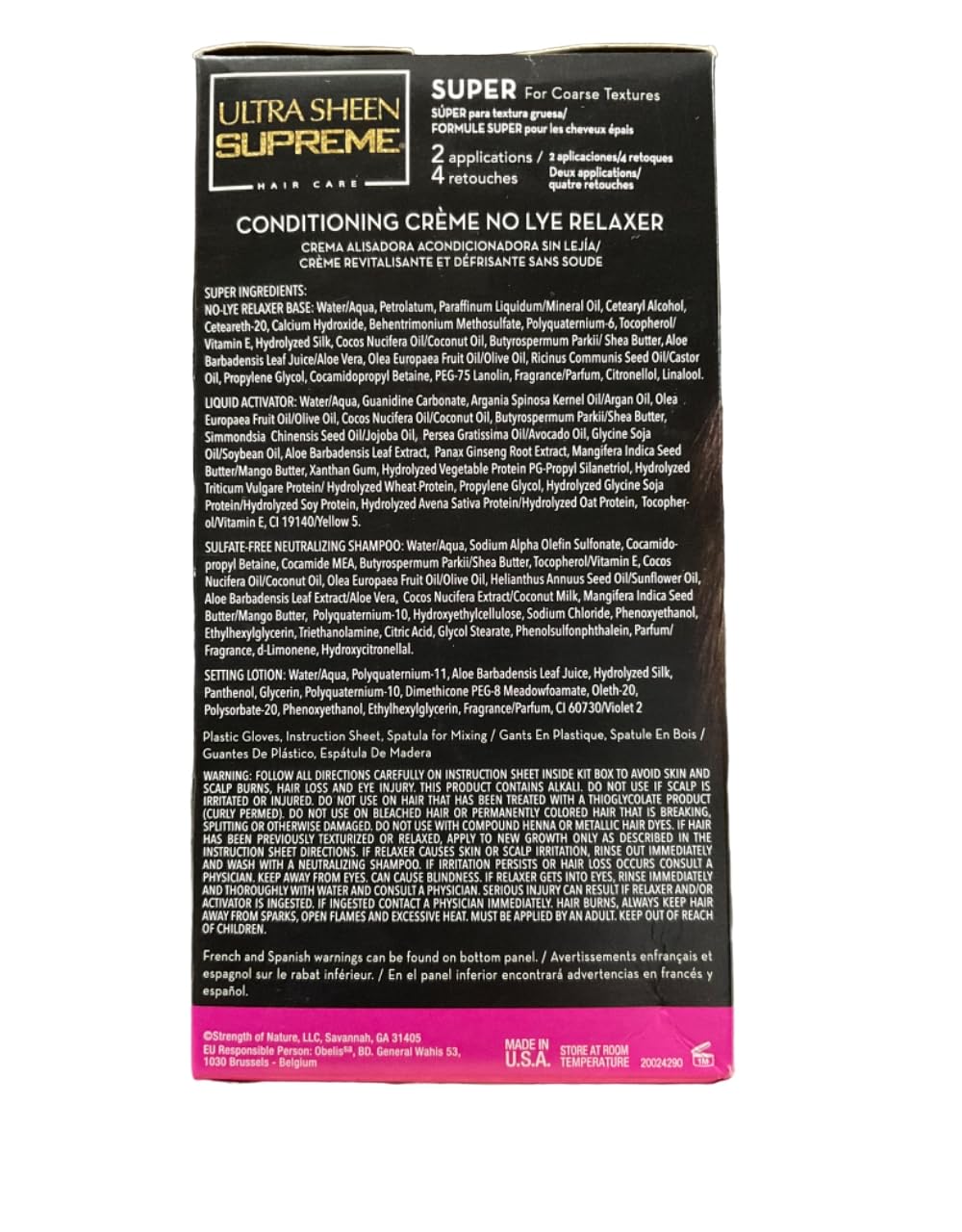 Ultra Sheen creme texture close-up showing conditioning formula for reduced breakage