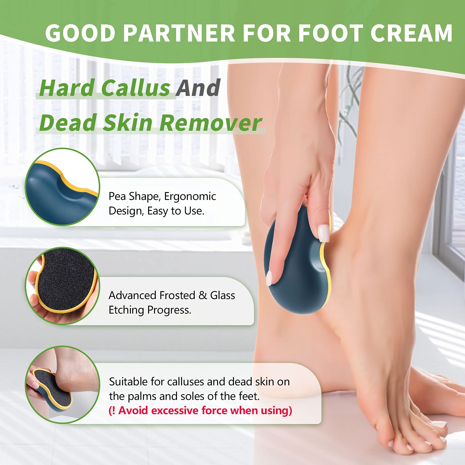 Ultrove applying cream to heel in use, shows improved absorption after filing