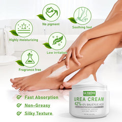 Ultrove before and after heels composite, shows smoother, softer skin benefit