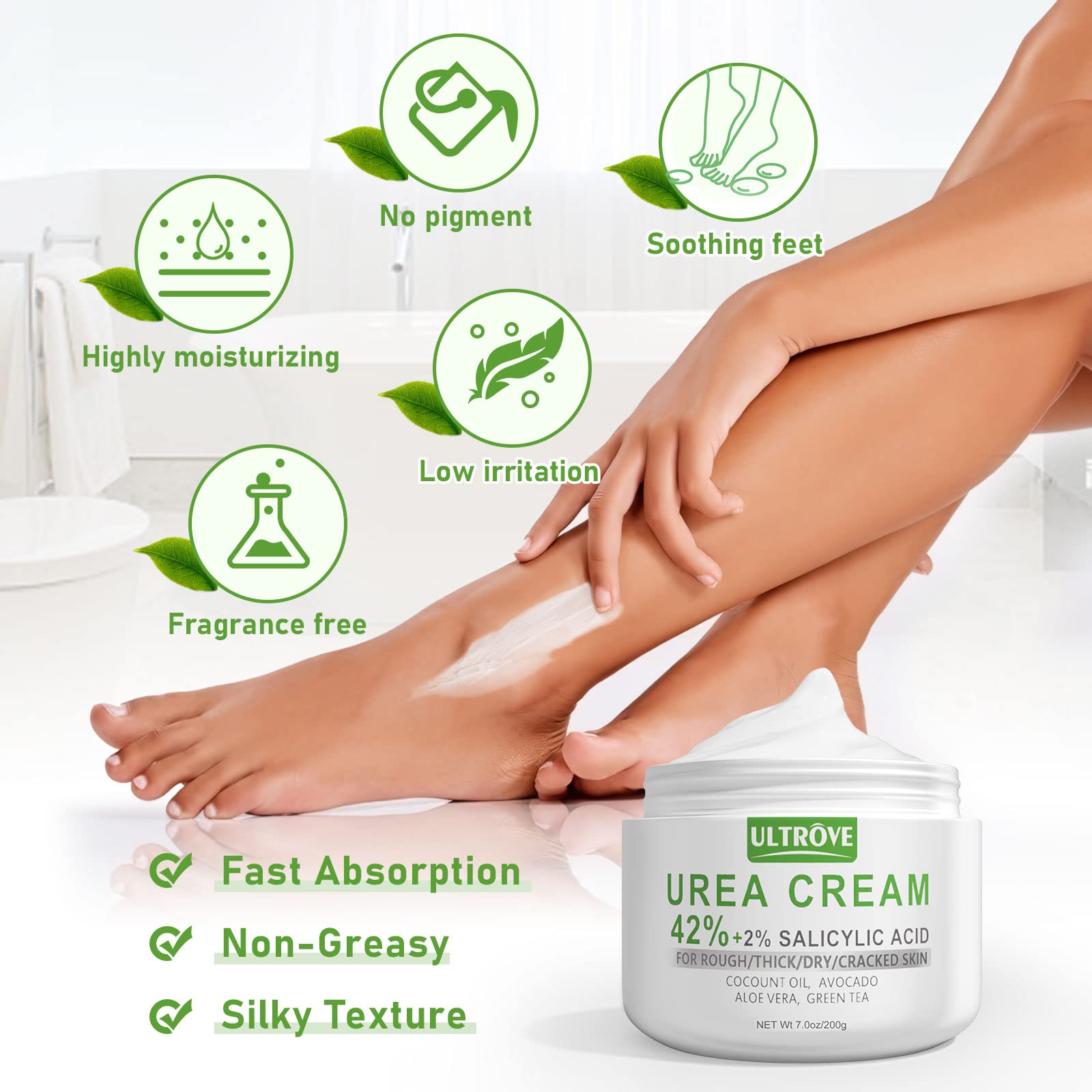 Key ingredients displayed: Ultrove with coconut oil, aloe and camellia benefits