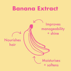 Umberto Giannini banana and coconut ingredients close‑up showing natural nutrients