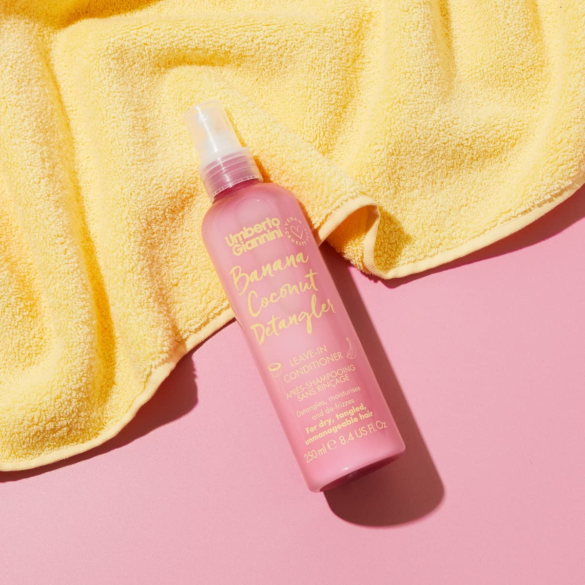 Umberto Giannini applied to towel-dried hair to reduce tangles and breakage