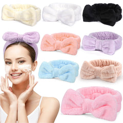 UMIKU front packaging showing 8 coral fleece bow headbands and benefits