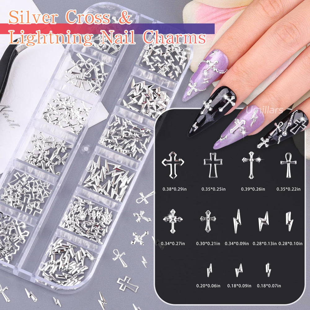Umillars bow and flower charms layout showing cute motifs for feminine nail designs