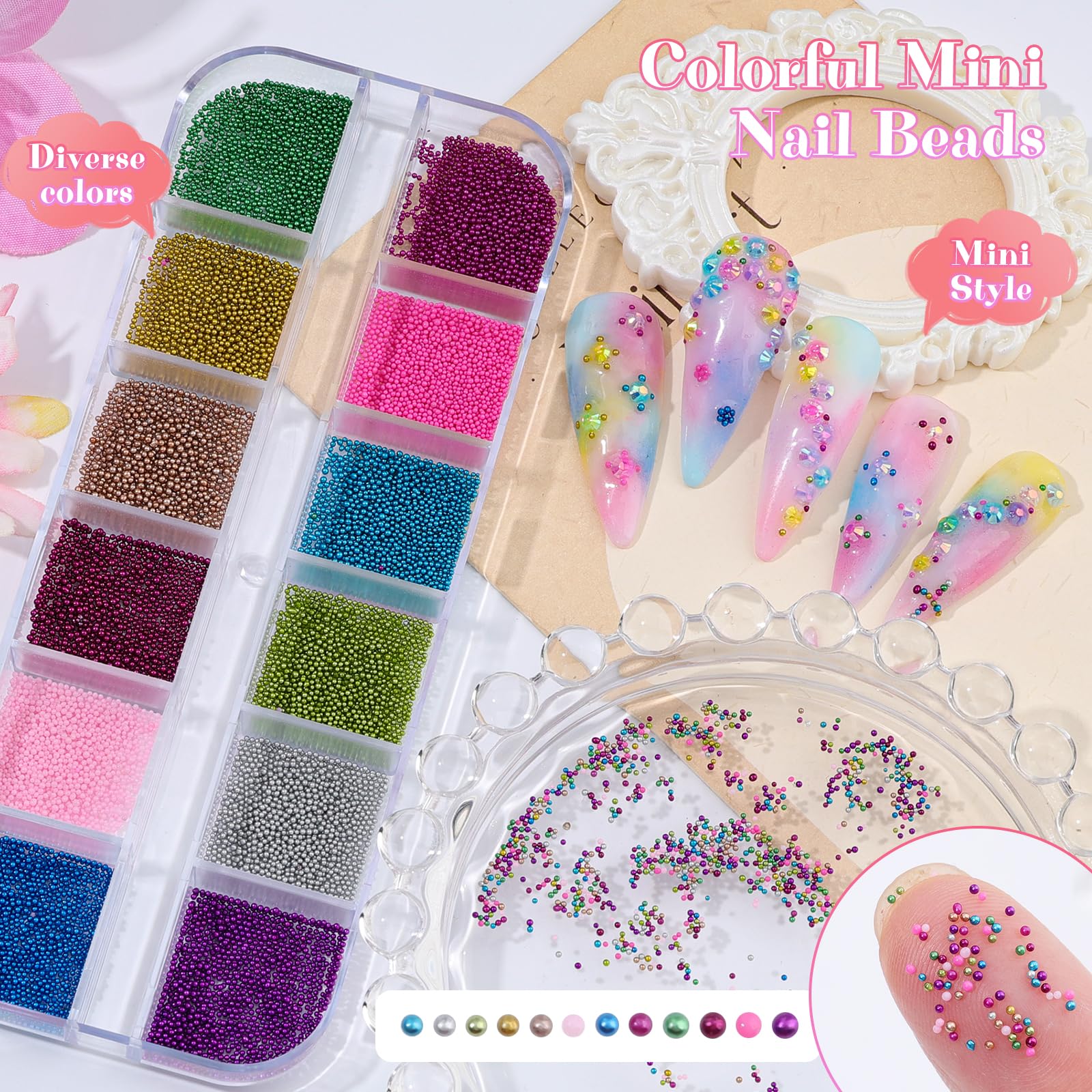 Umillars tiny bubble beads texture highlighting multi-color options for accents