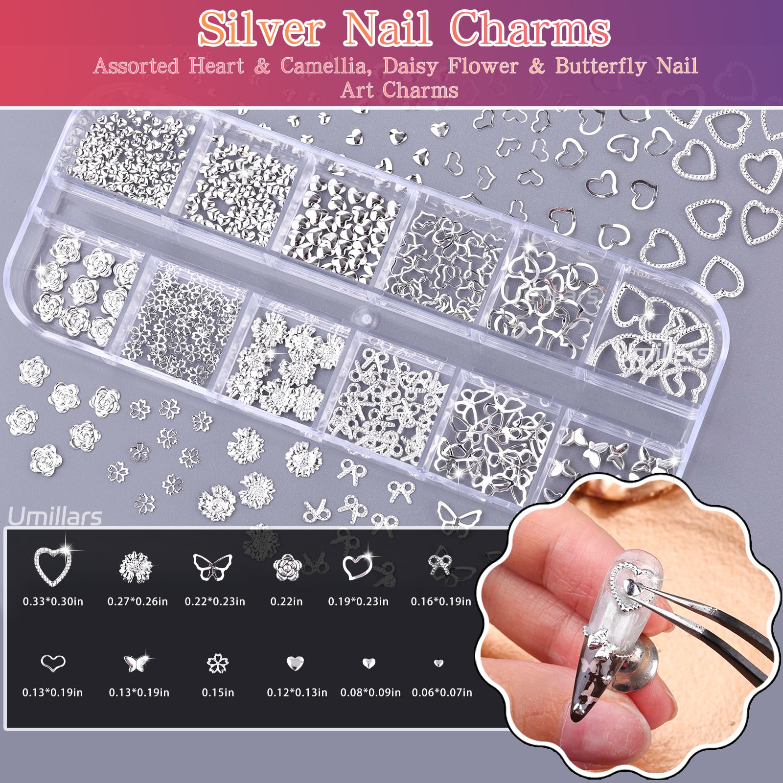 Umillars cross and lightning studs image highlighting edgy shapes perfect for statement nails