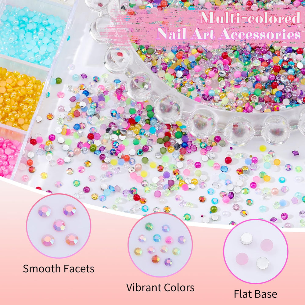 Umillars half pearls detail emphasizing flatback design for secure adhesion