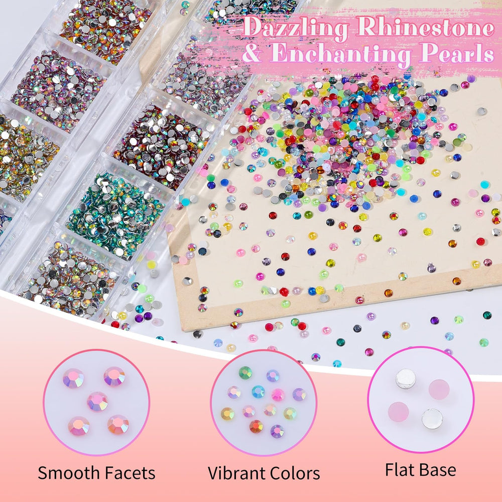 Umillars nail application demo with rhinestones being placed for detailed manicure designs