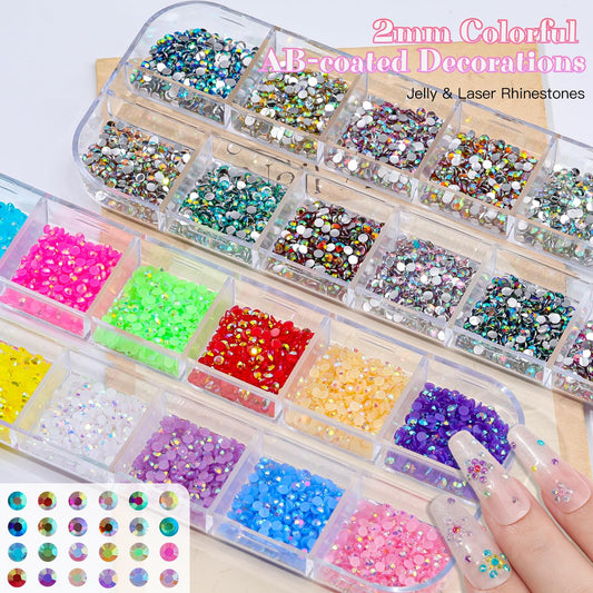 Umillars open compartments displaying varied rhinestone colors and tidy storage