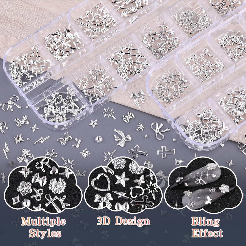 Umillars scale comparison on fingers demonstrating charm sizes and realistic fitting on nails