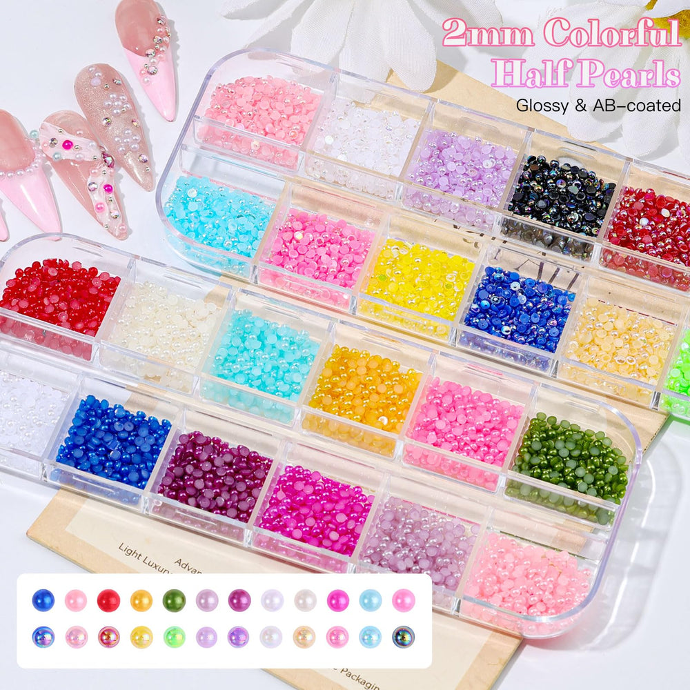 Umillars scattered mixed-color rhinestones illustrating color variety and creative possibilities