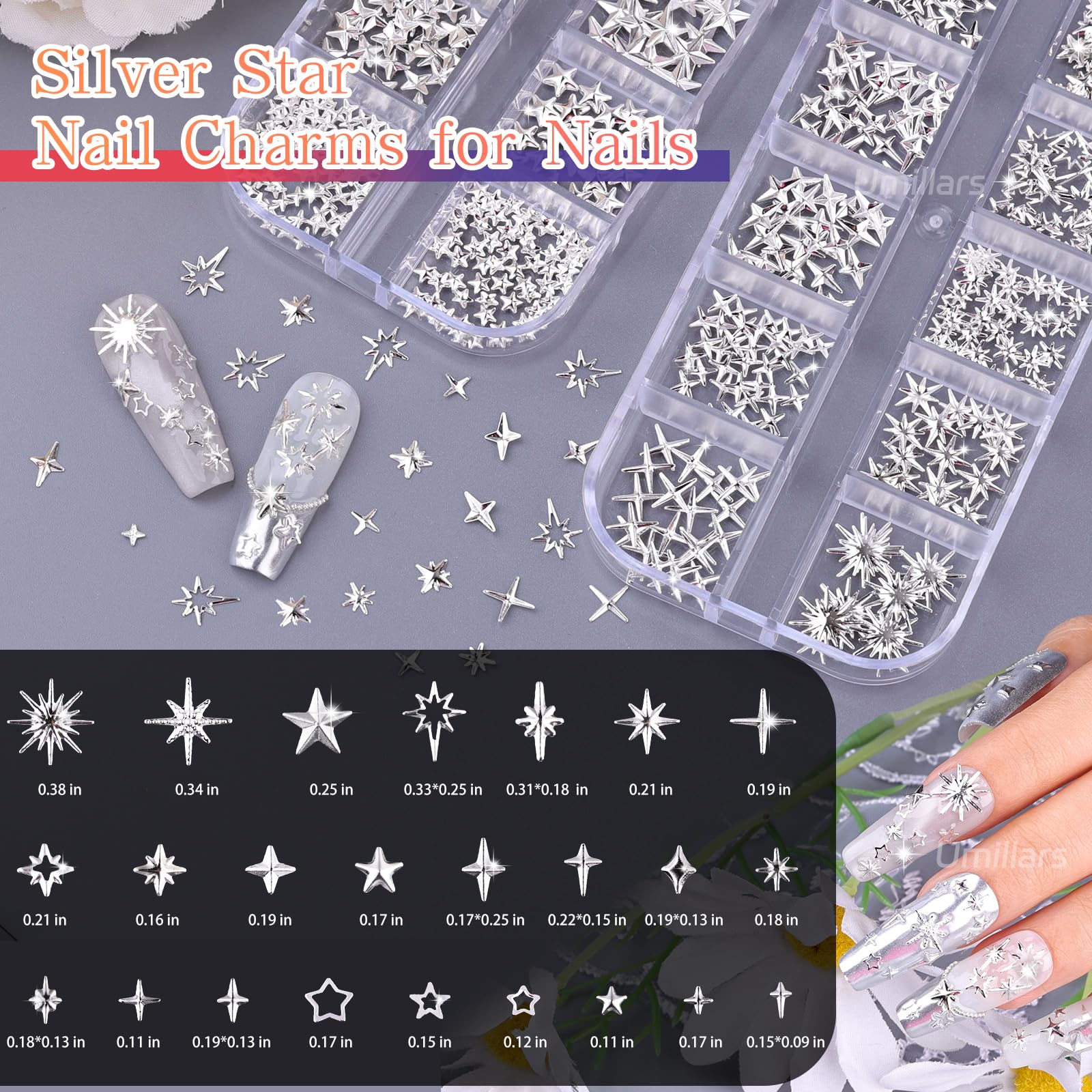 Umillars starburst close-up displaying detailed metal texture and shine for standout nails