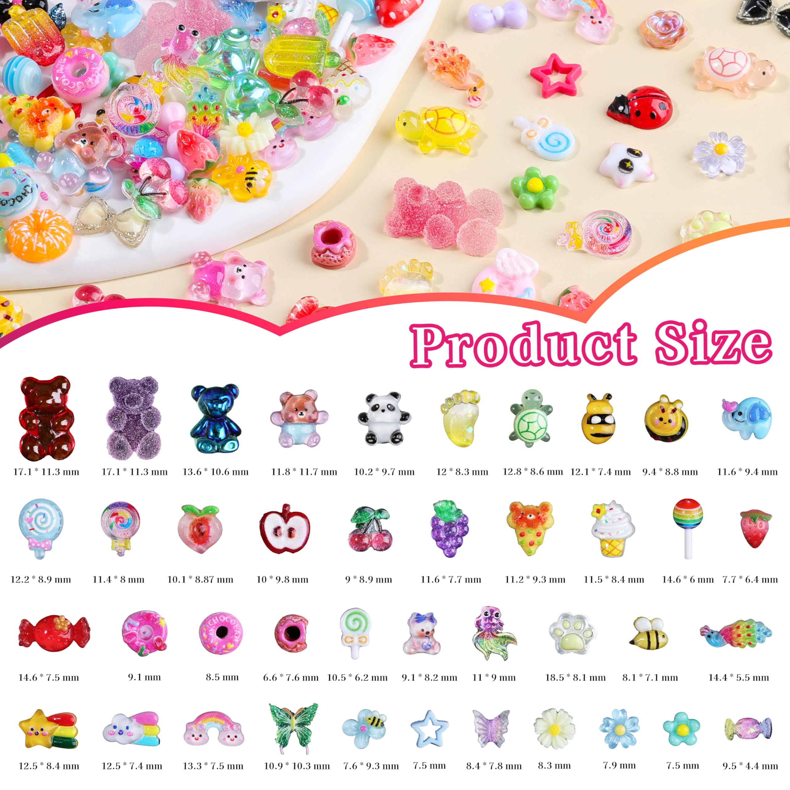 Umillars top-down layout with mixed candies, fruits, animals showing variety for design choices