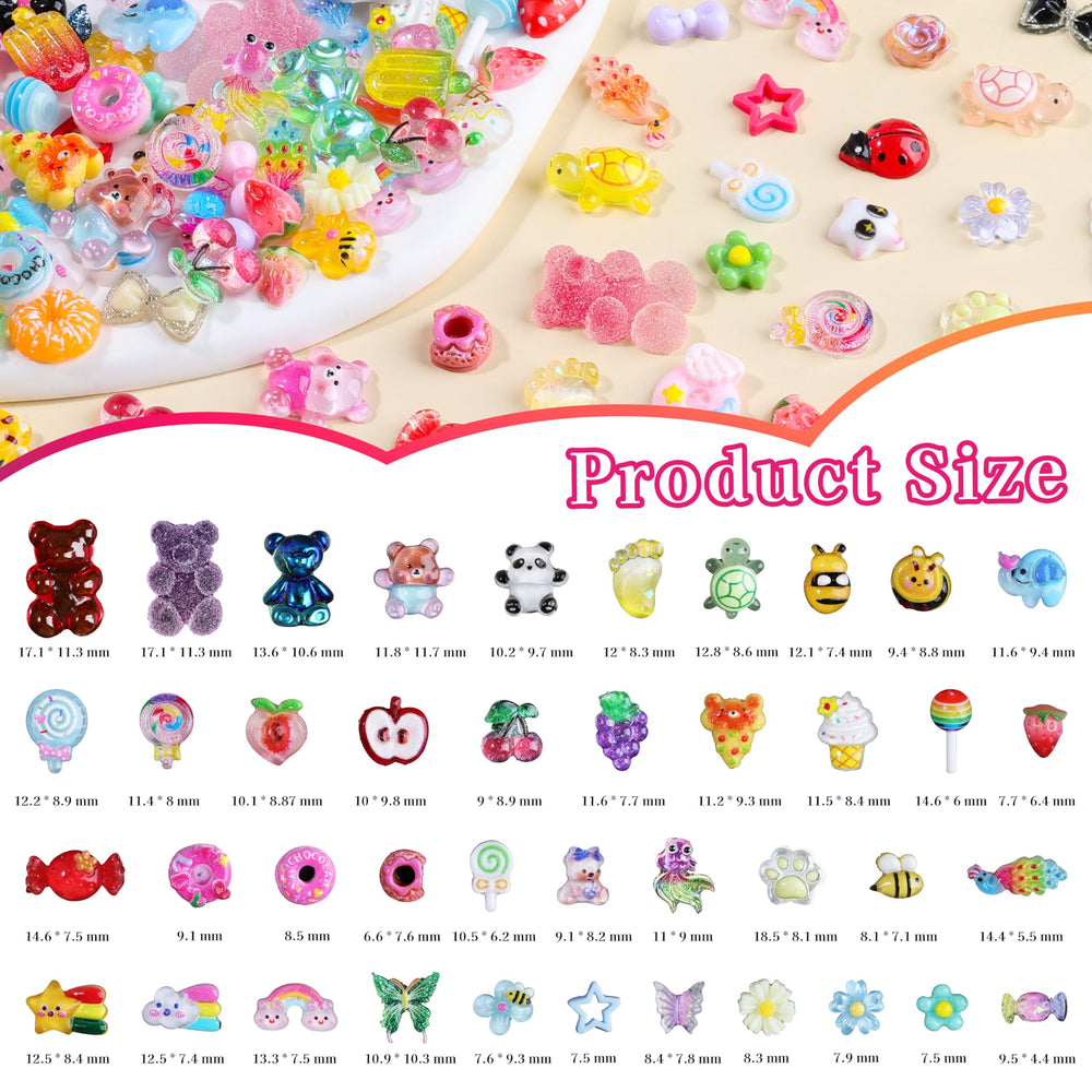 Umillars top-down layout with mixed candies, fruits, animals showing variety for design choices
