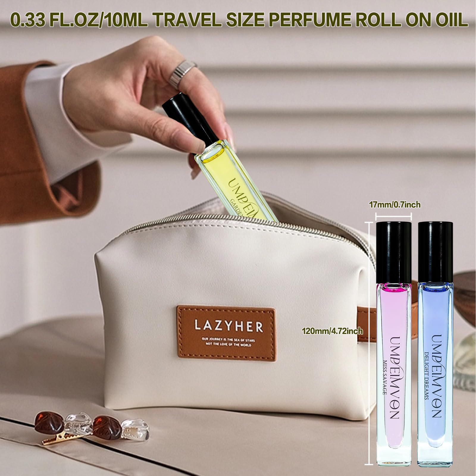 Umpeimvon lifestyle shot at dusk illustrating wearable evening fragrance appeal