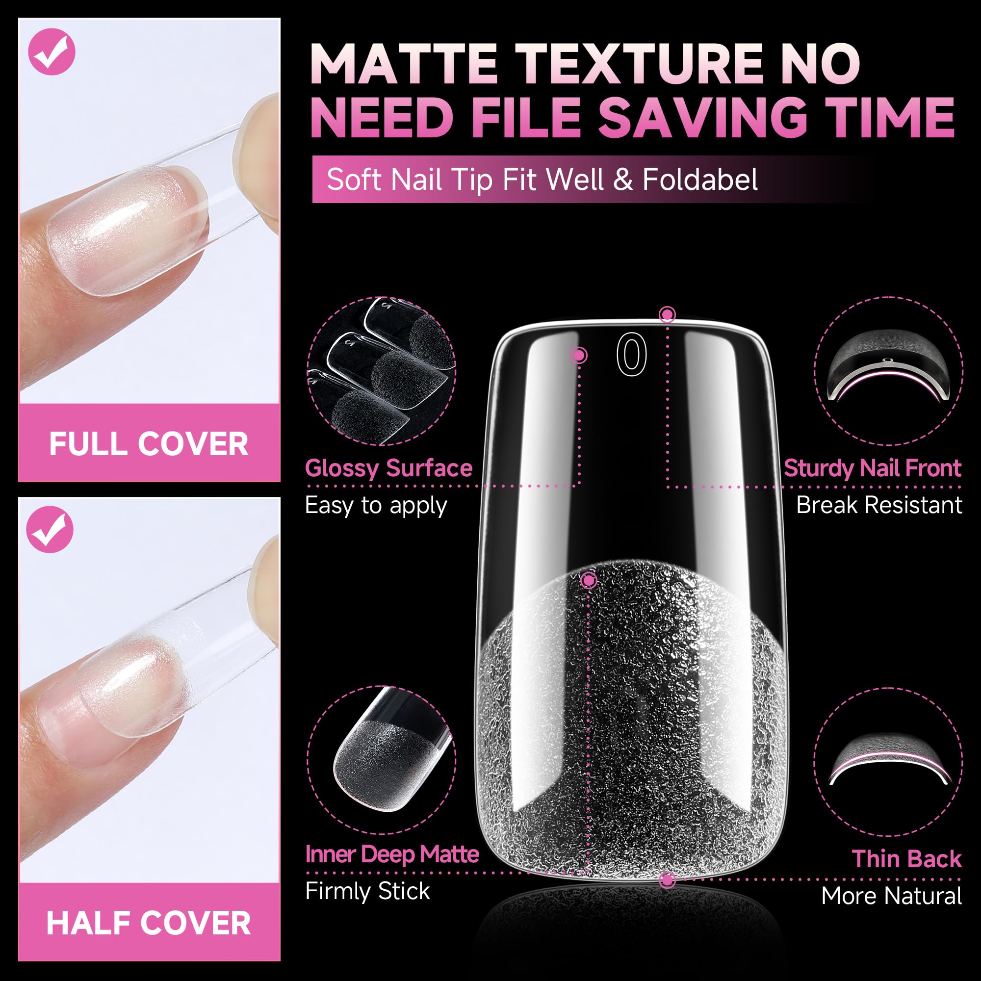 UNA GELLA twelve sizes arranged in tray displaying fit options for each nail