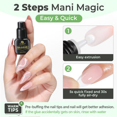 UNA GELLA steel-needle tip and 1mm nozzle for precise glue control