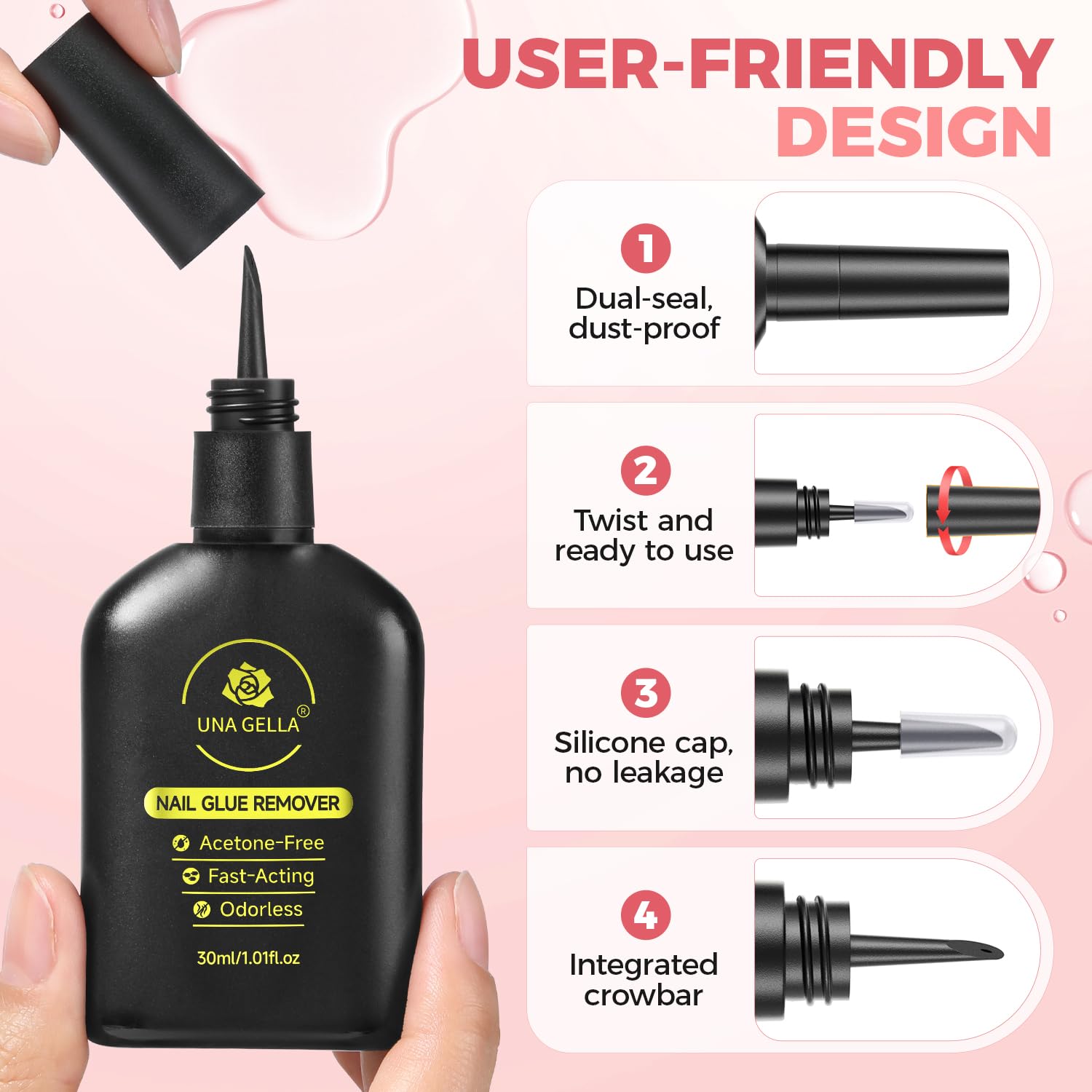 UNA GELLA next to coin for 30ML size scale and travel convenience