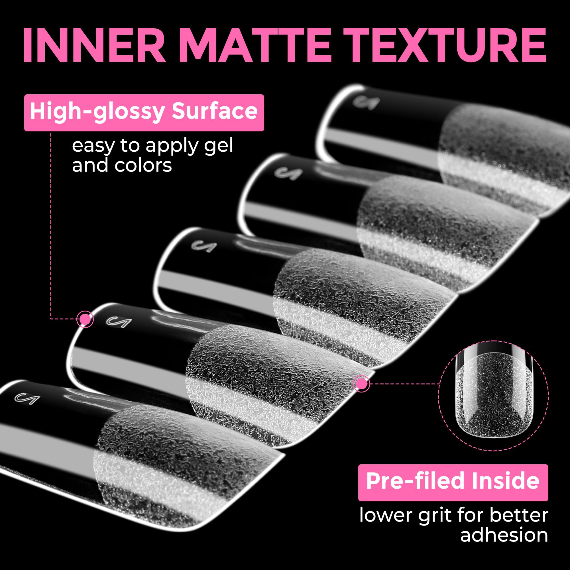 UNA GELLA tip with acrylic overlay showing strong adhesion benefit