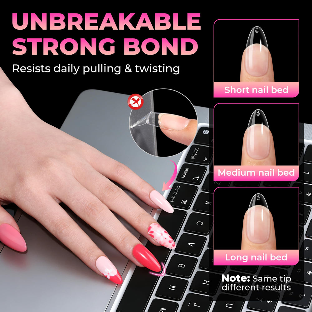 UNA GELLA translucent clear tip detail for customizable polish finishes