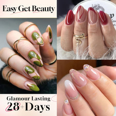 UNA GELLA close-up of almond tip shape for precise fit benefit