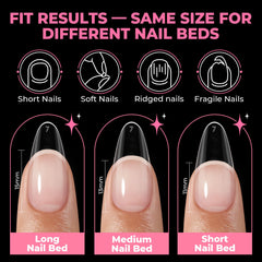 UNA GELLA almond shape comparison demonstrating natural silhouette and profile