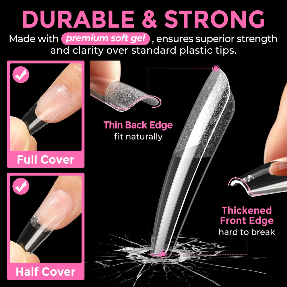 UNA GELLA application demo of press-on tips for fast salon-like results