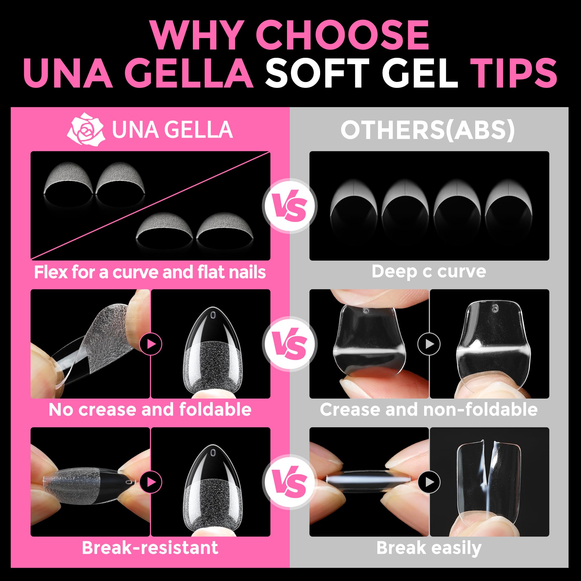 UNA GELLA hands applying a tip demonstrating easy press-on adhesion benefit
